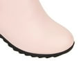 thumbnail image 6 of Miluxas Womens Round Toe Zip Boots Fashion Wedge Low Heel Ankle High Boots Pink 5.5(36), 6 of 9