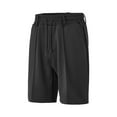 thumbnail image 7 of QQAMB Men Shorts Plus Size Drawstring Comfy Solid Color Casual Elastic Waist Beach Shorts with Pocket Black 3XL, 7 of 7