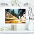 thumbnail image 1 of Trafic à Hong Kong la Nuit - Impression sur Toile de Paysage Urbain, 1 of 3