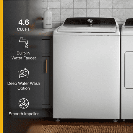 Whirlpool - 4.6 Cu. Ft. Top Load Washer with Built-In Water Faucet - White