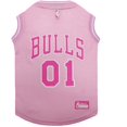 thumbnail image 1 of Pets First Chicago Bulls Pink Jersey, Large, 1 of 2