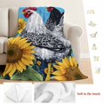 thumbnail image 5 of Sunflower Rooster Blanket Soft Cozy Warm Throw Blanket for Couch, Plush Fuzzy Flannel Fleece Blankets for Sofa, Yellow Summer Flower Vintage Bed Blankets Lightweight Gifts for Women, 30"x40", 5 of 9