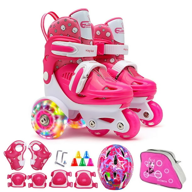 Zapatos de patinaje Flash para niños, conjunto de zapatos de patinaje sobre ruedas para principiantes, para niños