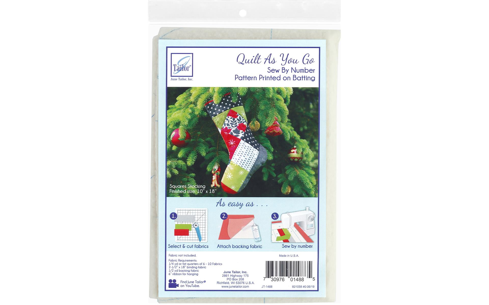 June Tailor Quilt As/Go C/P Squares Stocking