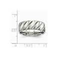 thumbnail image 6 of White Stainless Steel Ring Band Wedding Polished diamond-cut, 6 of 6