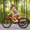 thumbnail image 6 of Mooncool Mountain Tricycle for Adults, 7 Speed Three Wheel Bike, 24/26/27.5 Inch Adults Trikes with Shopping Basket, Exercise Men's Women's Tricycles, 6 of 8