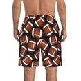 thumbnail image 3 of Kdxio Brown Football On Black Pattern Mens Casual Shorts - Drawstring Summer Beach Sports Shorts for Men, 3 of 9