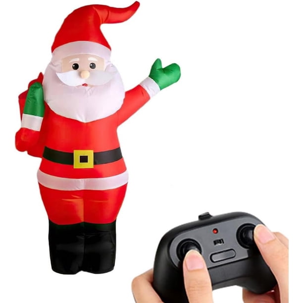 Juguete Santa Claus Inflable de 4 Pies con Control Remoto, Decoración Navideña para Fiestas y Eventos Al Aire Libre