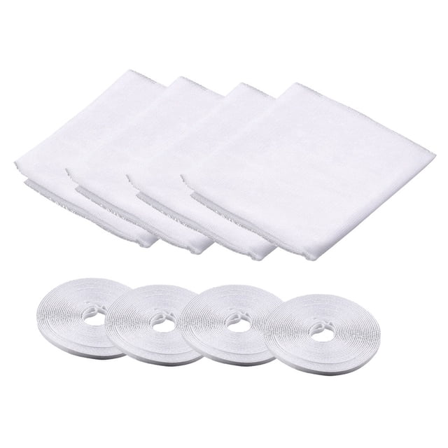 DIY Self-Adhesive Window Screen Netting Mesh Insect Fly Bug Mosquito Net Curtain,4 Screens, 4 Velcro