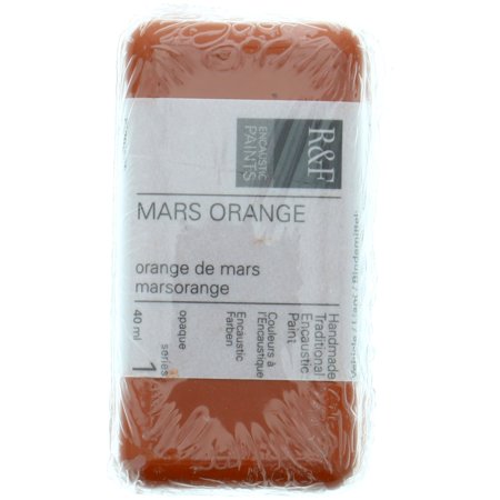 UPC: 0836943000186 | R&F Handmade Paints Encaustic Paint Cake  40ml  Mars Orange