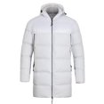 thumbnail image 2 of Vedolay Parka Jacket Men Winter Warm Jacket Waterproof Rain Zip Parka Overcoats Jacket White,2XL, 2 of 3
