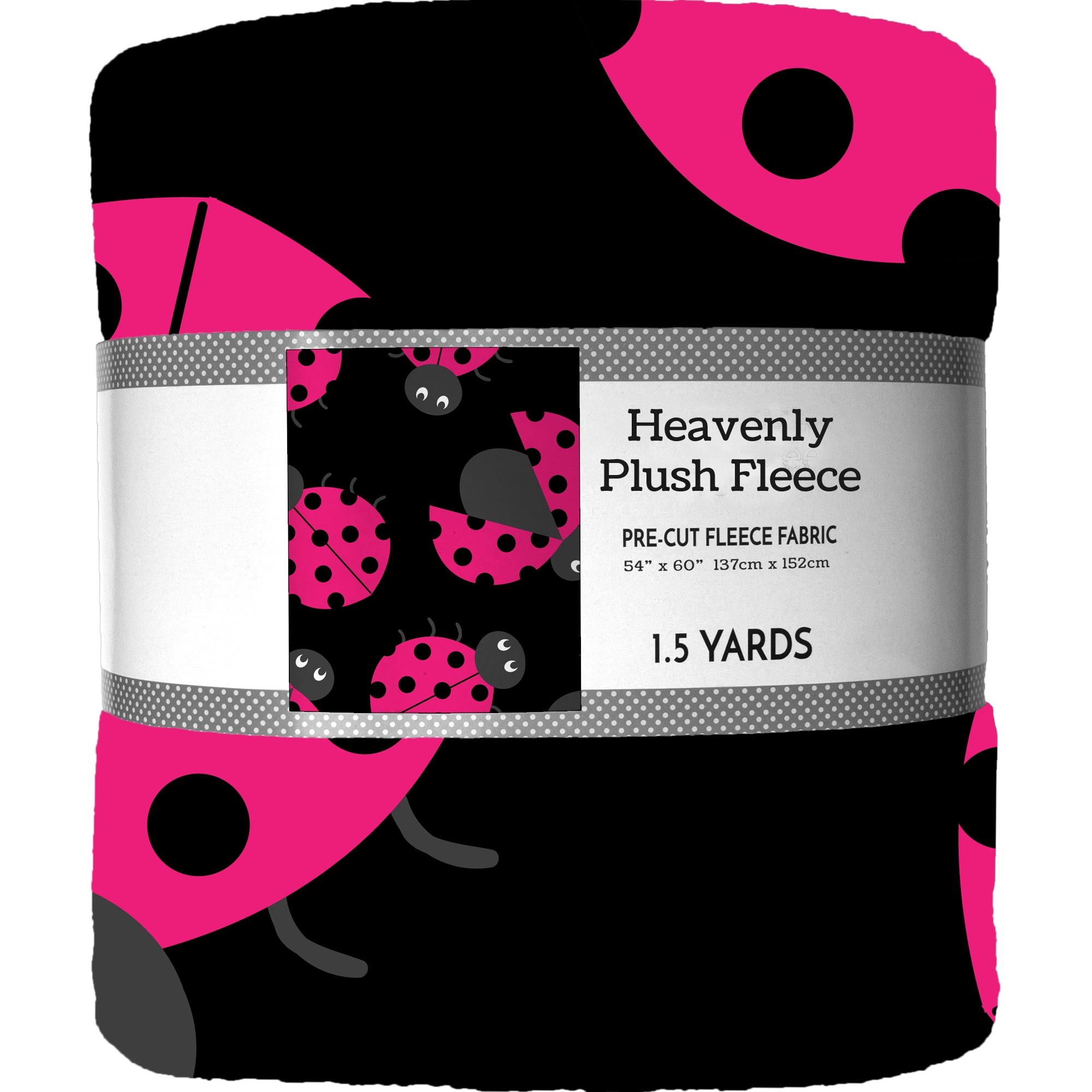 David Textiles, Inc. Heavenly Plush Precut Fabric Ladybug 1.5 Yards X 60 Inches