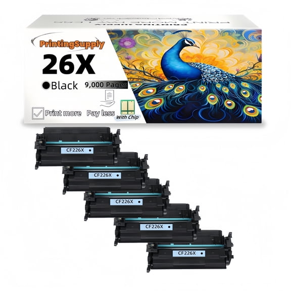 CF226X 26X Toner Cartridge Compatible for 26X CF226X 26A CF226A Laserjet Pro M402n M402dw M402dn Pro MFP M426fdw M426fdn M426dw High Yield Printer Ink (Black 5PACK)