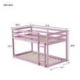 thumbnail image 2 of Harper & Bright Designs Solid Wooden Bunk Bed Twin over Twin with Ladder, Twin Floor Bunk Bed Frame for Bedroom, Pink, 2 of 11