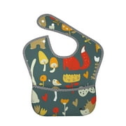 Bingfone Mess-Proof Baby Bib - Waterproof Bib For Baby Boy Or Girl With Food Catcher Pocket, Unisex-Cute Animal Forest