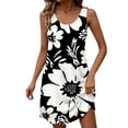 thumbnail image 5 of FDGIU Women's Sleeveless Print Scoop Neck Bodycon Mini Dress, Casual Summer Form-Fitting Short Dress, 5 of 7
