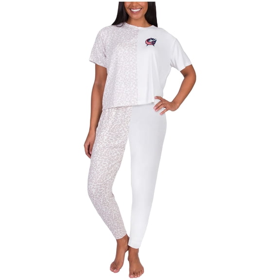 Women's Concepts Sport Cream Columbus Blue Jackets Brightside Top & Pants Set