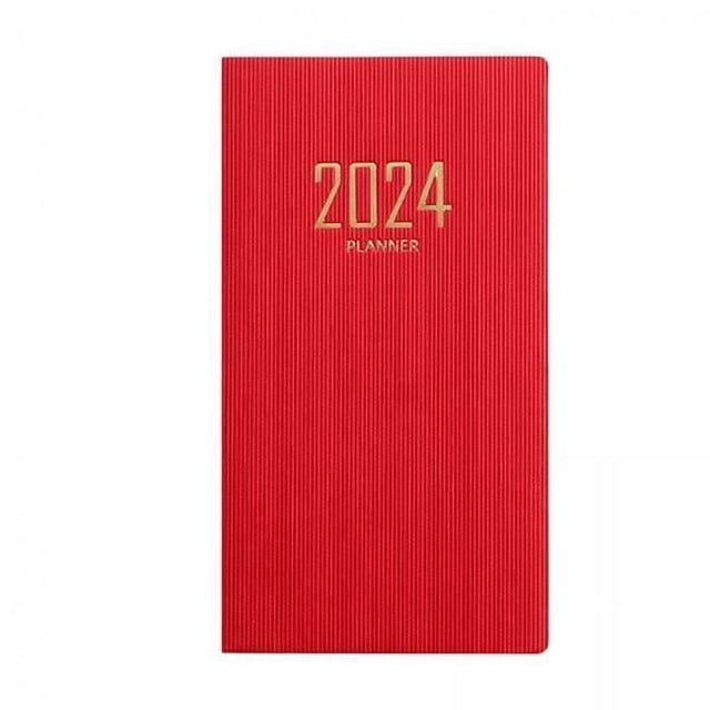 Planificador 2x2024 Diario Para Seguimiento De Agenda Cuaderno Para Negocios Hogar Escuela Rojo