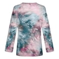thumbnail image 5 of Blusa informal de manga larga con cuello redondo y estampado Tie-Dye para mujer Pompotops gfhjh4364, 5 of 5