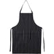 thumbnail image 1 of Zhuge Delantal de chef unisex de 2 piezas, delantal de cocina a rayas blancas y negras, delantal de cocina a prueba de aceite para limpieza, manualidades y jardinería, 1 of 5