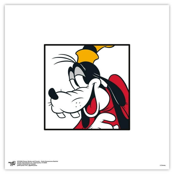 Gallery Pops Disney Mickey and Friends - Goofy Expressions Bashful Wall Art, Unframed Version, 12" x 12"