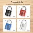 thumbnail image 5 of 10-Digit Combination Padlock, Push Button Lock Red, Zinc Alloy Luggage Padlock for School Locker, Gym, Case, Fence Gate, Drawer and Toolbox 1Pcs, 5 of 5