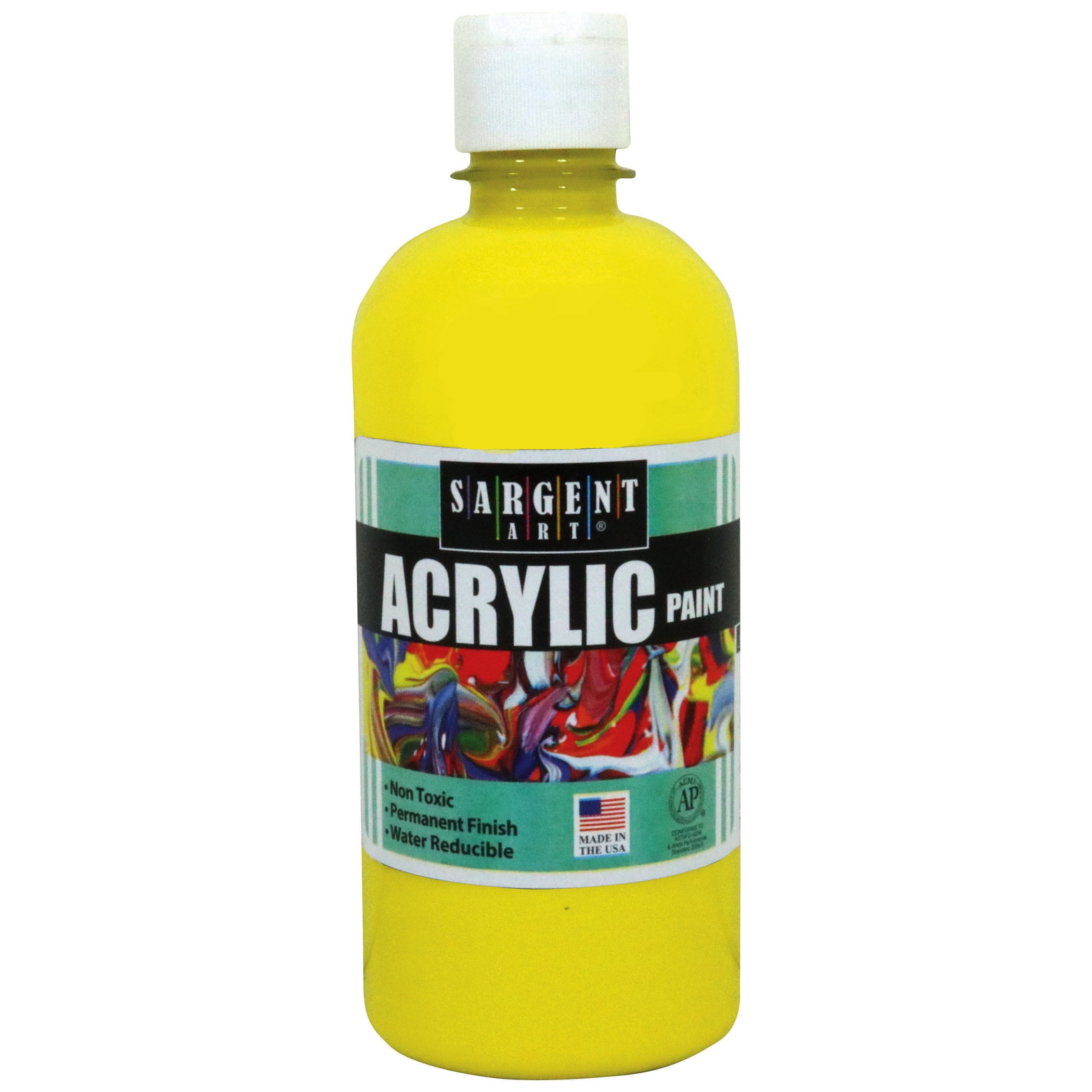 Sargent Art® Acrylic Paint, 16 oz. Squeeze Bottle, Yellow, 3/pkg