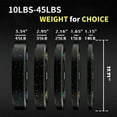thumbnail image 2 of 2-Inch Bumper Plates Set, 10-45 Lbs Rubber Weight Plates,Strength Training Weights Plates for Weight Lifting, 2 of 6
