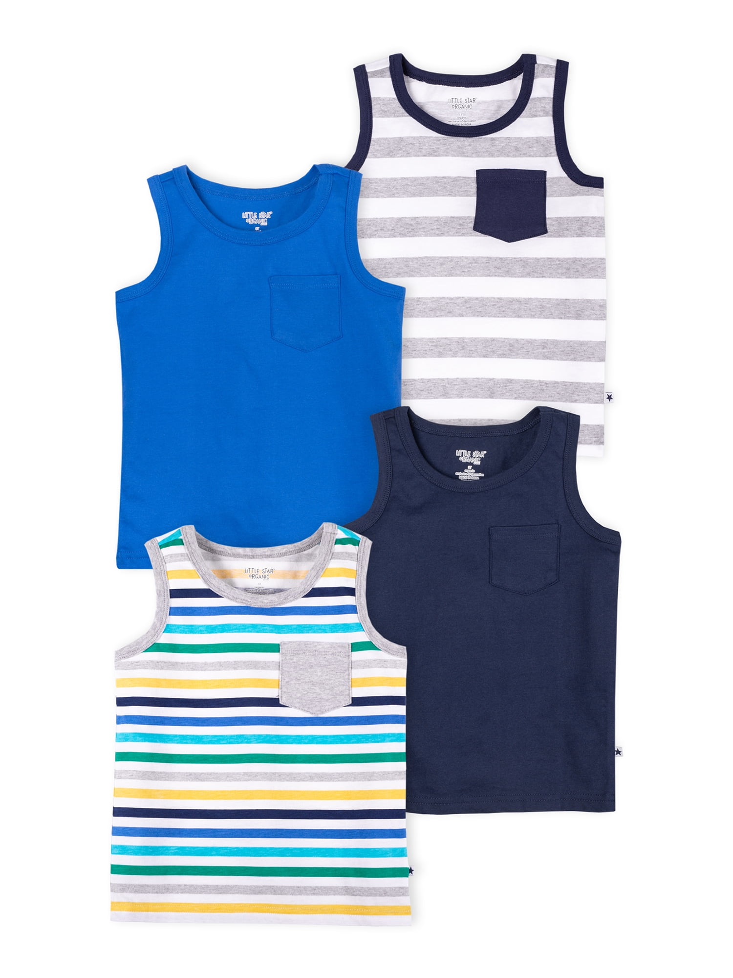 Z-Chen 4 Pack of Kids Boys Sleeveless Vest Top Undershirts Tank Tops Age 3-7 Years 