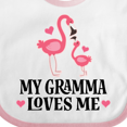 thumbnail image 4 of Inktastic Gramma Loves Me Girl Flamingo Girls Baby Bib, 4 of 4