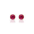 thumbnail image 5 of 14K Solid Yellow Gold 3mm Red Ruby Studs Gemstone Solitaire Earrings July Birthstone Jewelry, 5 of 10
