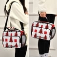 thumbnail image 5 of Red Christmas Trees Plaids Insulated Lunch Bag Portable Cooler Bag Mommy Bag Large Capacity 6L, 5 of 9