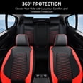 thumbnail image 3 of FLORICH Leather Car Seat Cover Front Seat, Waterproof Seat Covers for Cars, Automotive Seat Covers Universal Fit for Most Cars SUV Truck, Red & Black, 3 of 7