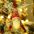 thumbnail image 5 of Juego de 4 adornos de gnomo colgantes para árbol de Navidad, gnomo de lana sueco hecho a mano, elfo de Papá Noel con adorno de luces LED, 5 of 5