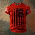 thumbnail image 2 of Rggeeun Men'S T-Shirts Red White And Blue 250Th Anniversary Prints Crew Neck Short Sleeve For 4th Of July Festive Celebration Vintage Tee,Red,Xxl, 2 of 4