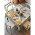thumbnail image 6 of Daisy Spring Floral Table Cloth, Waterproof Tablecloth for Square Tables, Farmhouse Botanical Bees Elegant Reusable Washable Fabric Table Cover for Restaurant Kitchen Dining Tables 60"x60", 6 of 9