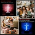 thumbnail image 3 of YSITIANNA Christ Jesus Cross 3D LED Bedroom Decor Sleep Table Lamp with Remote 7 Colors Acrylic Visual Night Light Birthday Christmas Easter Christian Gift for Religious Women Men Kids STNL#2372, 3 of 9