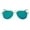 Torquoise, variant on Aviator Sunglasses with Flat Mirrored Lens - Gold Rim Torquoise Lens