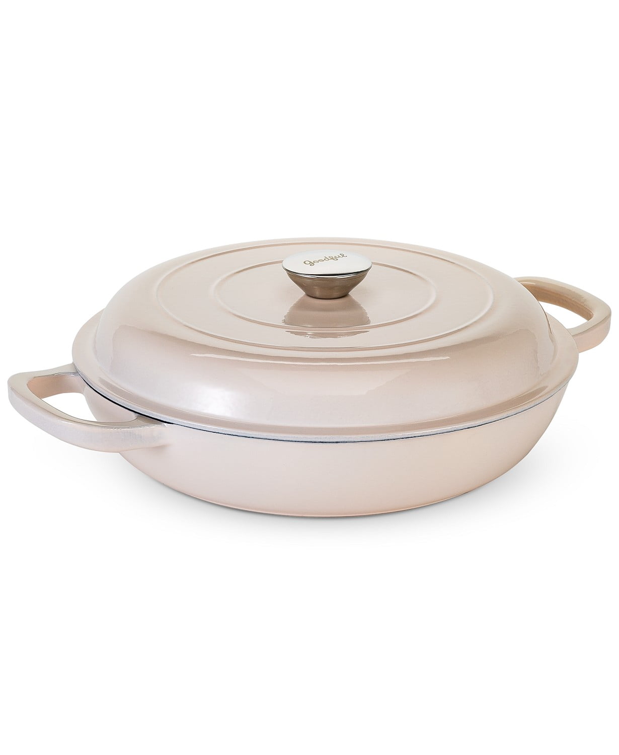 Goodful 3.5Qt. Enameled Cast Iron Braiser with Lid, Perfect for Making Juicy and Tender Dishes