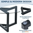 thumbnail image 3 of EUROCO Round Glass Coffee Table Modern Cocktail Table Easy Assembly with Tempered Glass Top & Sturdy Wood Base (Black), 3 of 6