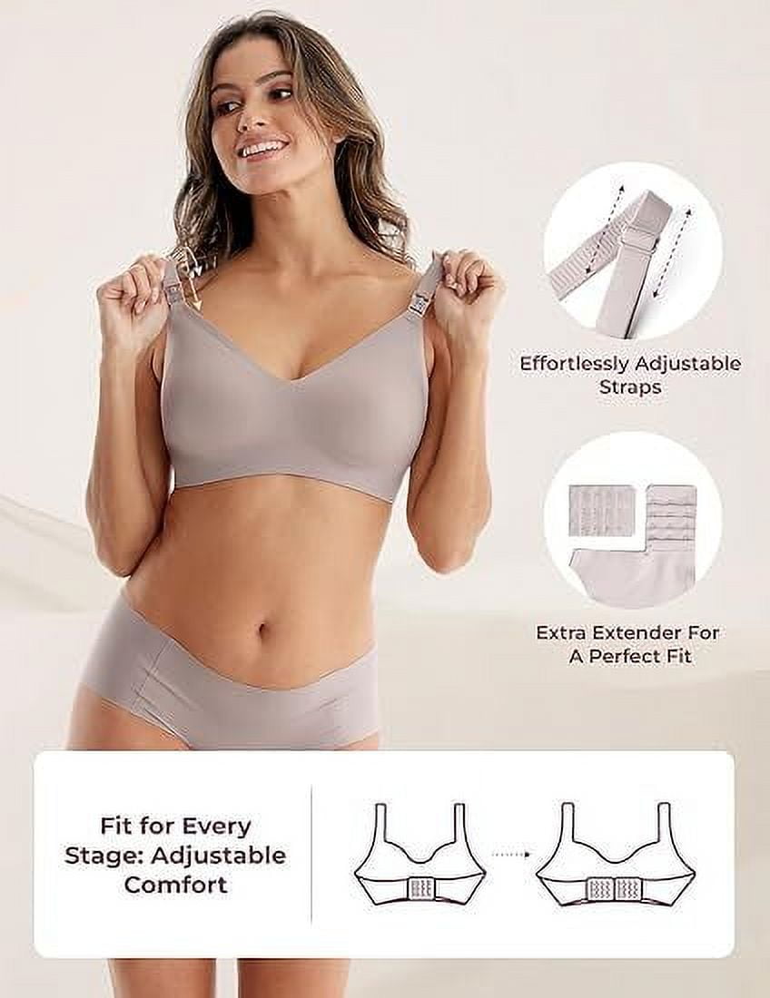 Momcozy Nursing Bras for Breastfeeding, Seamless Ultra Comfort Maternity Bra, Natural Shape, Pregnancy Sleep Bralette