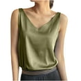 thumbnail image 2 of GaThRRgYP Plus Size Tops for Women,Loose Fit Tank Tops for Women,Women's Spring Summer Solid Color V-Neck Sleeveless Shirt Top, 2 of 4