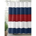 thumbnail image 2 of Fsddascl Red Navy Blue Stripe Shower Curtain Set - Long 72" x 84" Washable Bathtub Curtain with 12 Hooks, Retro Farmhouse Striped Vintage Waterproof Fabric Stall Shower Curtains for Bathroom/Bathtub, 2 of 6