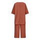 thumbnail image 5 of ICHUANYI Clearance Women Casual 2 Piece Outfits Three Quarter Sleeves Cotton Linen Tops Skinny Cropped Pants Round Neck Sets(Orange, L) ICHUANYI WER2023080902702, 5 of 5