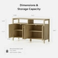thumbnail image 3 of EYYTHUNG 4-Door TV Stand Set of 2, 47" Wooden Buffet Sideboard Storage Cabinet with Open Shelf and Adjustable Shelf, Boho Media TV Console Table Coffee Bar Cabinet, Light Oak, 3 of 8