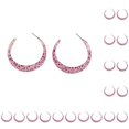 thumbnail image 1 of Qarigey Pendientes colgantes, accesorios de joyería calados simples, ropa clásica, suministro a juego, regalos para amigos, pendiente de aro Rosado 10Conjunto, 1 of 6