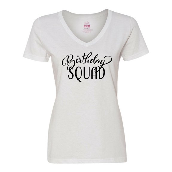 Inktastic Birthday Squad in Black Women's V-Neck T-Shirt
