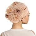 thumbnail image 2 of ZHENHONG Turbans for Women Solid Color Flowers Headwrap Hat Muslim Slouchy Hijab Cap Casual Headwear Khaki, 2 of 6