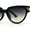Black / Black Brown, variant on Womens Mod 20s Art Deco Cat Eye Horn Rim Plastic Sunglasses All Black