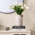 thumbnail image 6 of Ceramic Flower Vase Home Decor - 9.7 inch Large White Rustic Table Flowers Vases Living Room Bedroom Plant Decoration Farmhouse Vintage for Kitchen Shelf Office Coffee Dining Desk House Women, 6 of 16